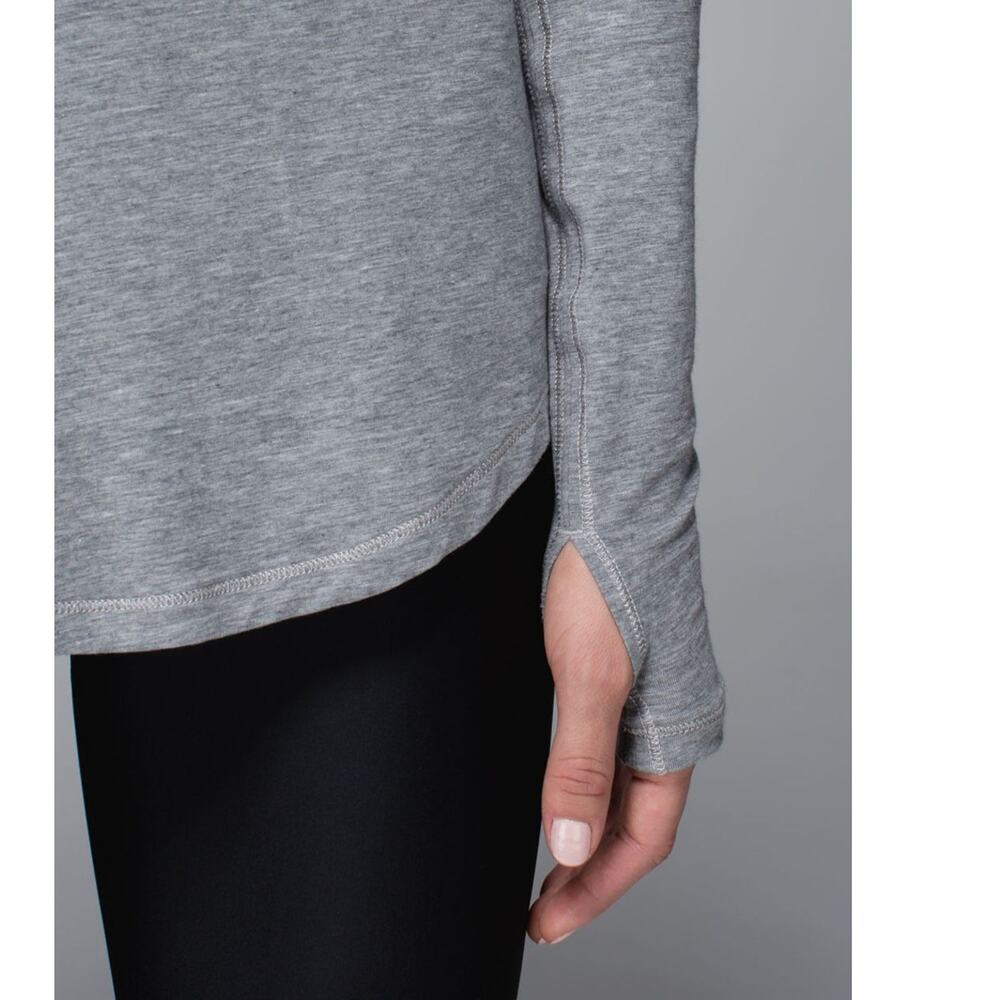 Lululemon Heathered Medium Grey Karma Long Sleeve Slim Top Vitasea W3B53S Size 6 - Picture 12 of 13